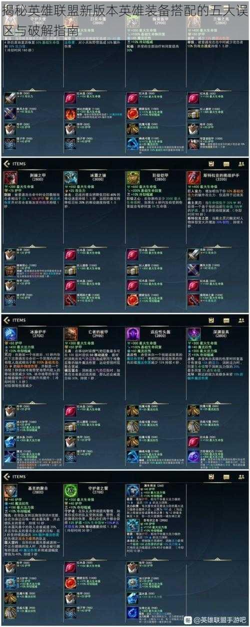 揭秘英雄联盟新版本英雄装备搭配的五大误区与破解指南