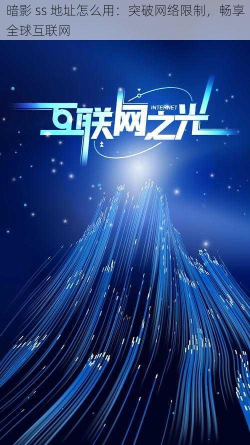 暗影 ss 地址怎么用:突破网络限制,畅享全球互联网