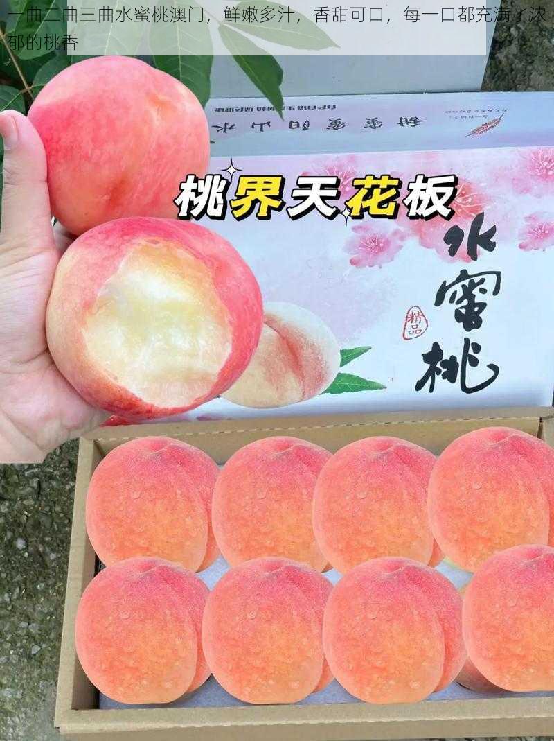 一曲二曲三曲水蜜桃澳门,鲜嫩多汁,香甜可口,每一口都充满了浓郁的桃香