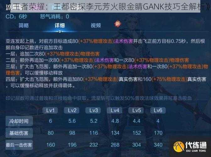《王者荣耀:王都密探李元芳火眼金睛GANK技巧全解析》