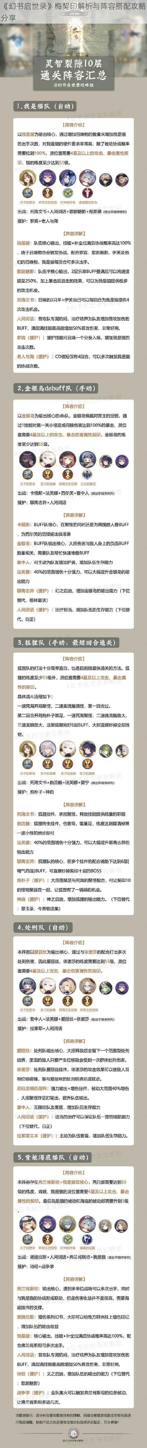 《幻书启世录》梅契印解析与阵容搭配攻略分享