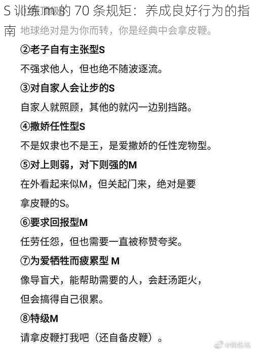 S 训练 m 的 70 条规矩:养成良好行为的指南