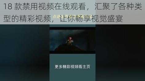 18 款禁用视频在线观看,汇聚了各种类型的精彩视频,让你畅享视觉盛宴