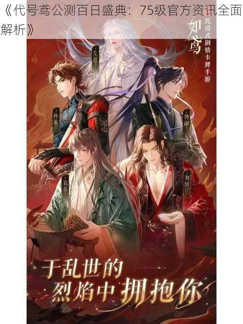 《代号鸢公测百日盛典:75级官方资讯全面解析》