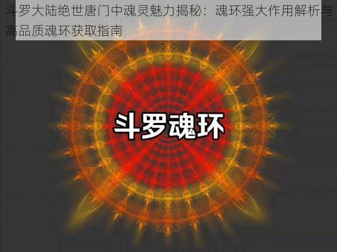 斗罗大陆绝世唐门中魂灵魅力揭秘:魂环强大作用解析与高品质魂环获取指南