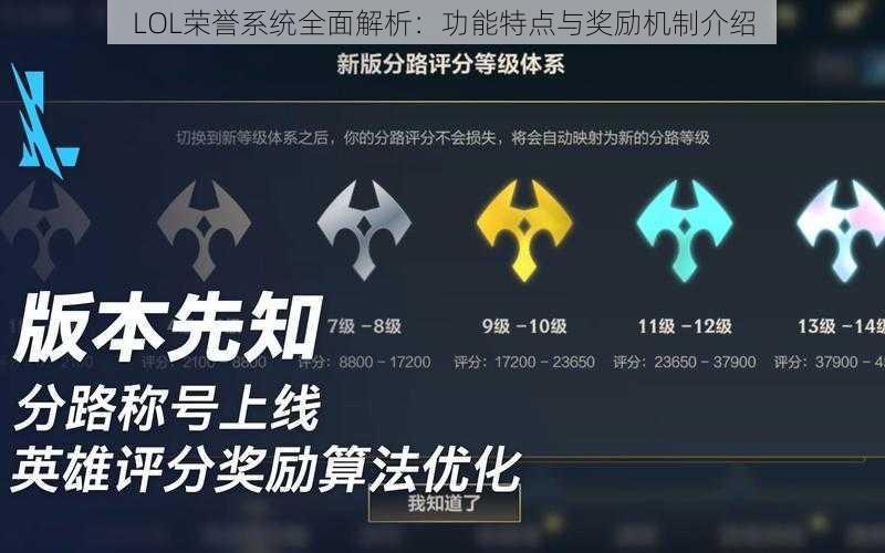 LOL荣誉系统全面解析:功能特点与奖励机制介绍