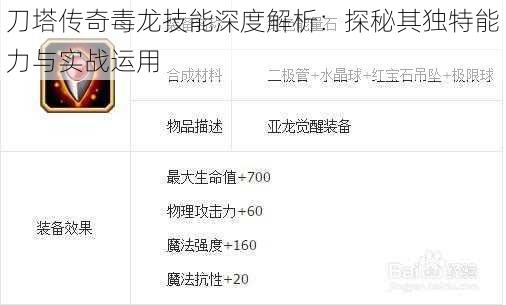 刀塔传奇毒龙技能深度解析:探秘其独特能力与实战运用