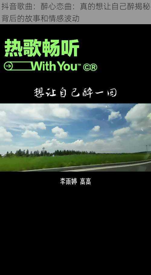 抖音歌曲:醉心恋曲:真的想让自己醉揭秘背后的故事和情感波动