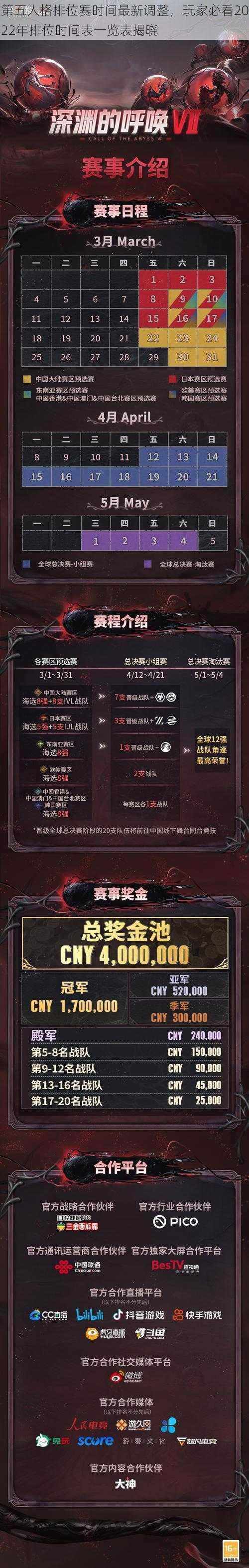 第五人格排位赛时间最新调整,玩家必看2022年排位时间表一览表揭晓