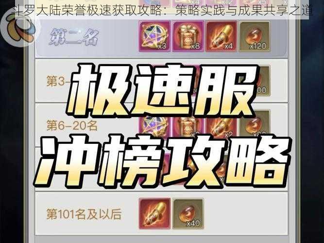 斗罗大陆荣誉极速获取攻略:策略实践与成果共享之道