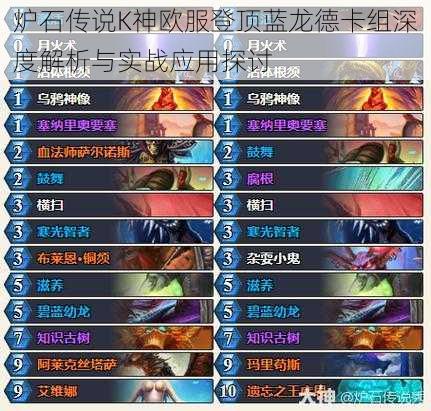 炉石传说K神欧服登顶蓝龙德卡组深度解析与实战应用探讨