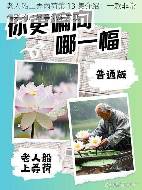 老人船上弄雨荷第 13 集介绍:一款非常精彩的产品等你来发现