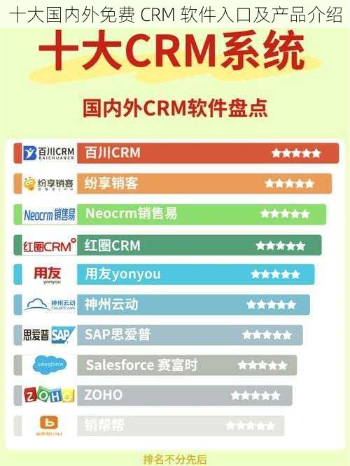十大国内外免费 CRM 软件入口及产品介绍