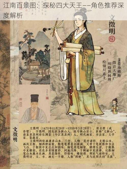 江南百景图:探秘四大天王——角色推荐深度解析