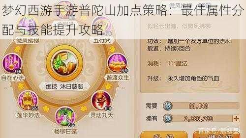 梦幻西游手游普陀山加点策略:最佳属性分配与技能提升攻略