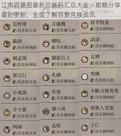 江南百景图最新兑换码汇总大全,攻略分享最新更新,全面了解百景兑换资讯