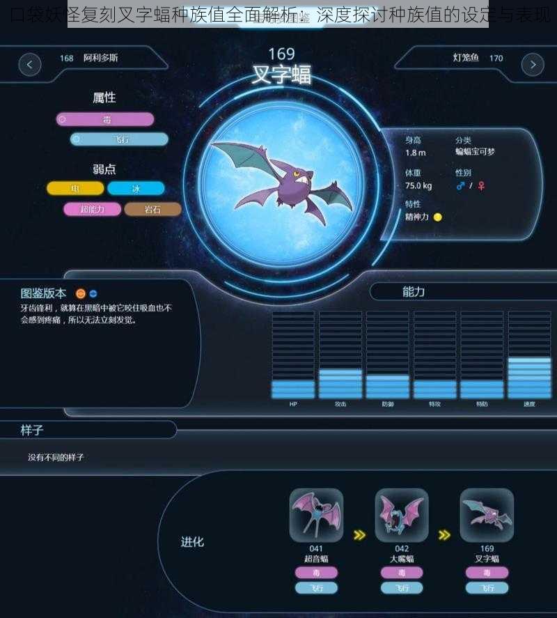 口袋妖怪复刻叉字蝠种族值全面解析:深度探讨种族值的设定与表现