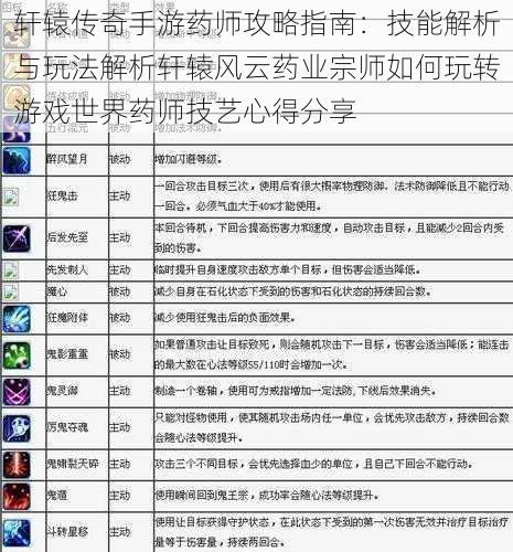 轩辕传奇手游药师攻略指南:技能解析与玩法解析轩辕风云药业宗师如何玩转游戏世界药师技艺心得分享