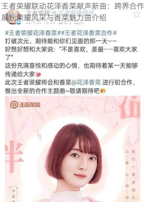 王者荣耀联动花泽香菜献声新曲:跨界合作展现荣耀风采与香菜魅力曲介绍