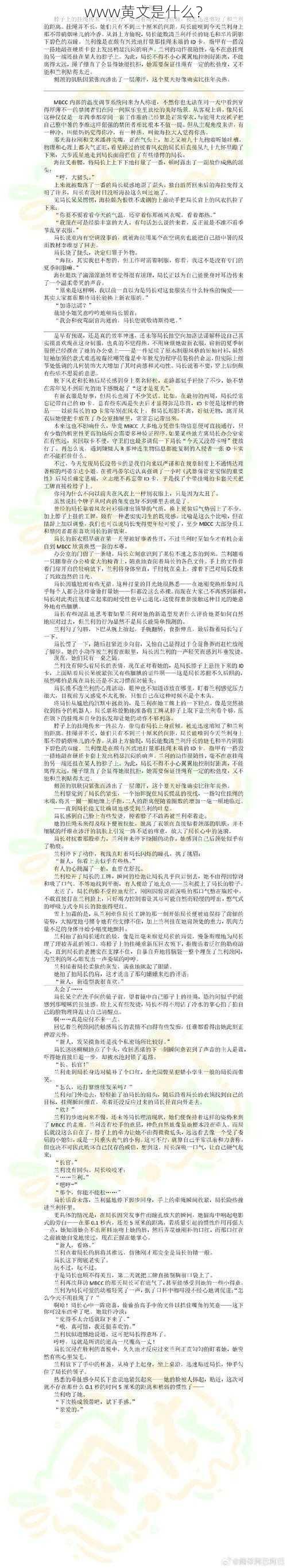 www黄文是什么?
