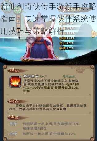 新仙剑奇侠传手游新手攻略指南:快速掌握伙伴系统使用技巧与策略解析