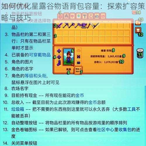 如何优化星露谷物语背包容量:探索扩容策略与技巧