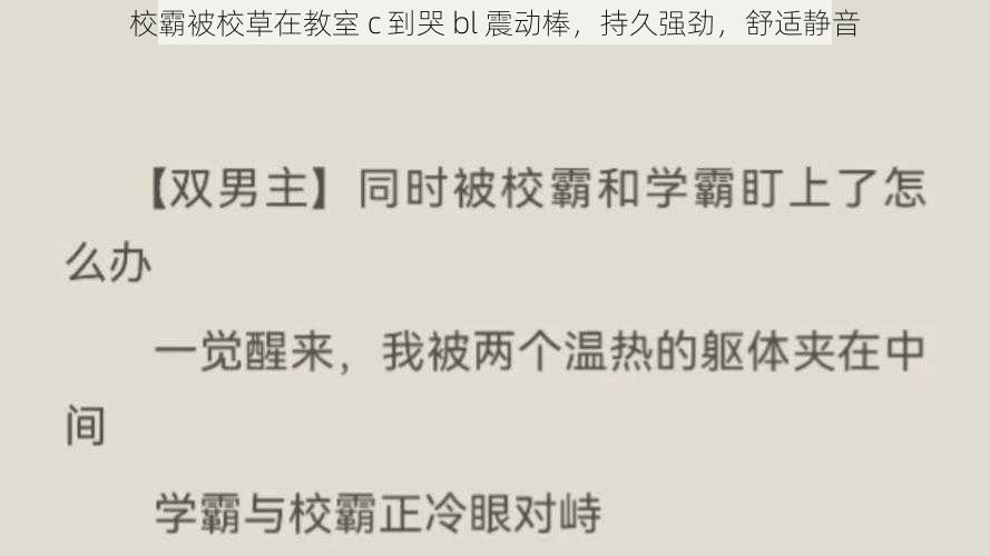 校霸被校草在教室 c 到哭 bl 震动棒,持久强劲,舒适静音