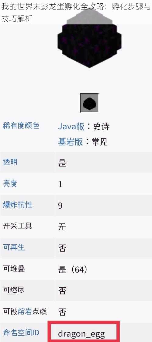 我的世界末影龙蛋孵化全攻略:孵化步骤与技巧解析