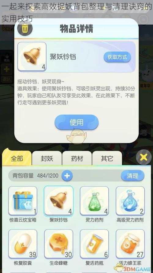 一起来探索高效捉妖背包整理与清理诀窍的实用技巧