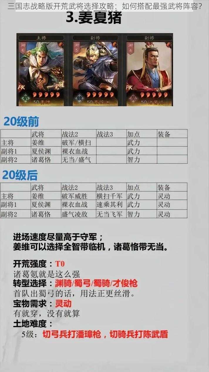 三国志战略版开荒武将选择攻略:如何搭配最强武将阵容?