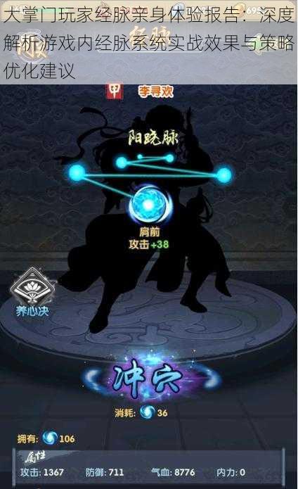 大掌门玩家经脉亲身体验报告:深度解析游戏内经脉系统实战效果与策略优化建议