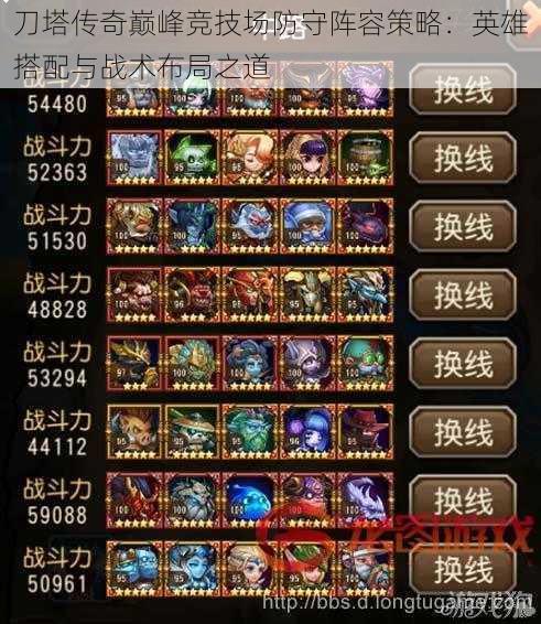 刀塔传奇巅峰竞技场防守阵容策略:英雄搭配与战术布局之道