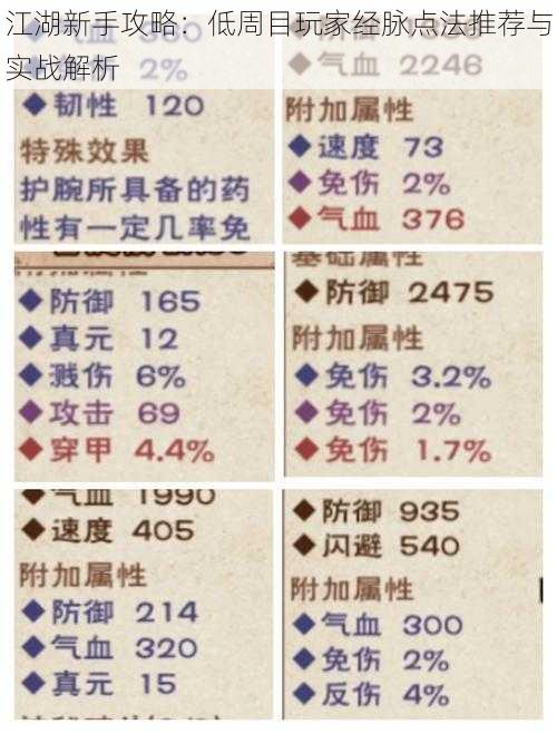 江湖新手攻略:低周目玩家经脉点法推荐与实战解析