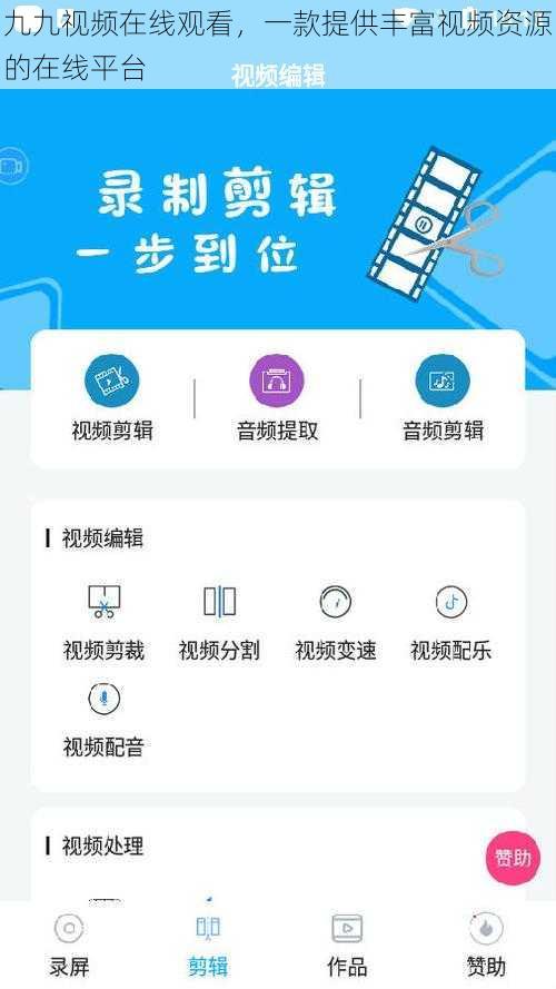 九九视频在线观看,一款提供丰富视频资源的在线平台