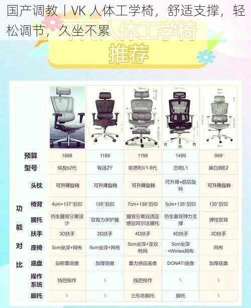 国产调教丨VK 人体工学椅,舒适支撑,轻松调节,久坐不累