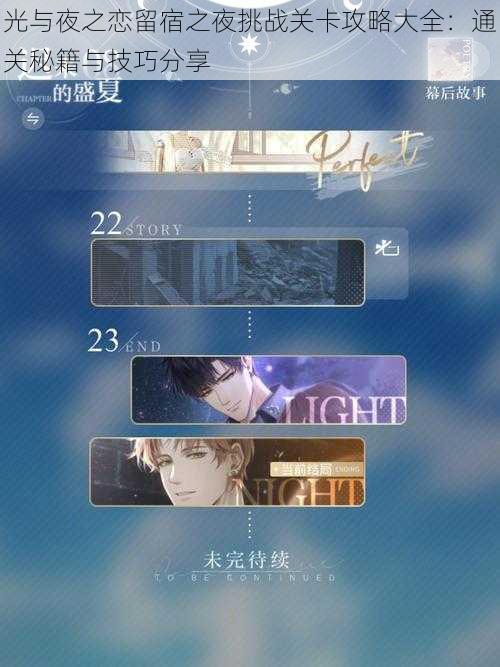 光与夜之恋留宿之夜挑战关卡攻略大全:通关秘籍与技巧分享