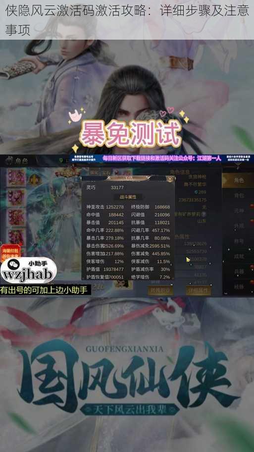 侠隐风云激活码激活攻略:详细步骤及注意事项