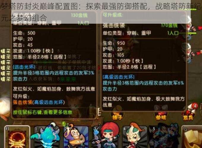 梦塔防封炎巅峰配置图:探索最强防御搭配,战略塔防新纪元之梦幻组合