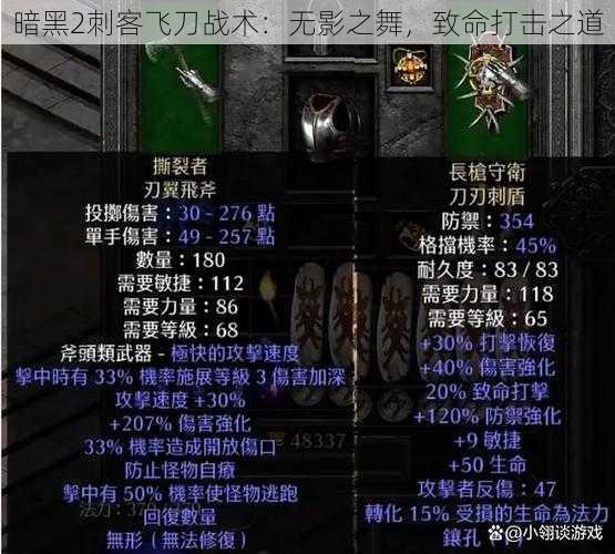 暗黑2刺客飞刀战术:无影之舞,致命打击之道