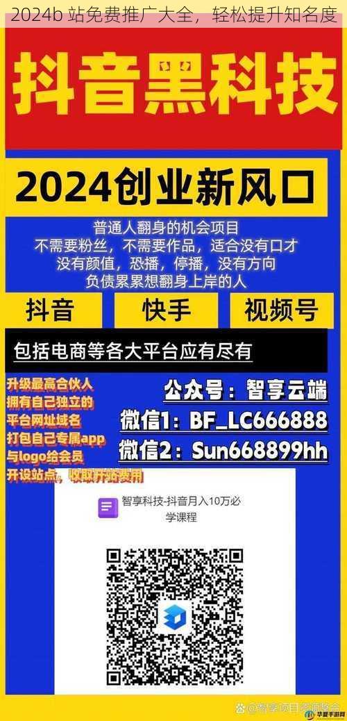 2024b 站免费推广大全,轻松提升知名度