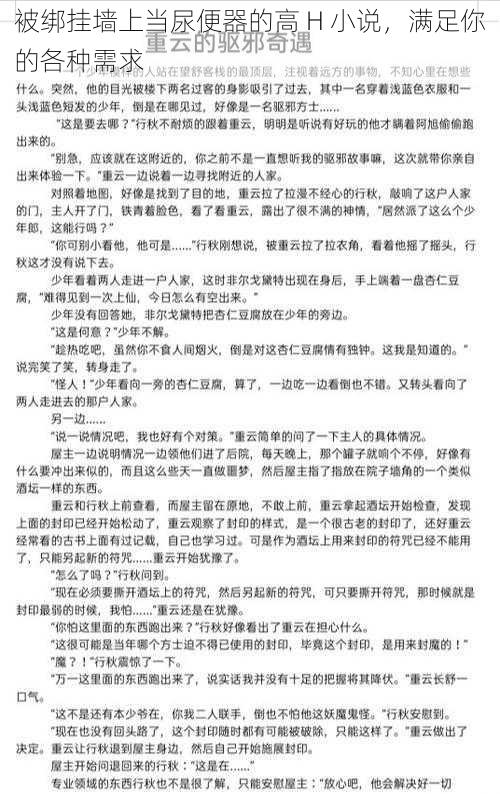 被绑挂墙上当尿便器的高 H 小说,满足你的各种需求