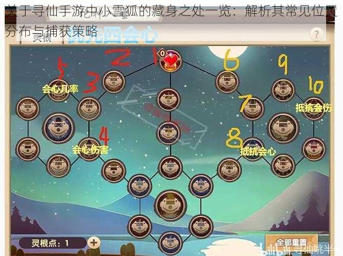 关于寻仙手游中小雪狐的藏身之处一览:解析其常见位置分布与捕获策略