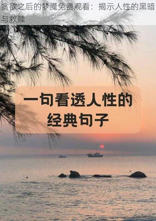 贪欲之后的梦魇免费观看:揭示人性的黑暗与救赎