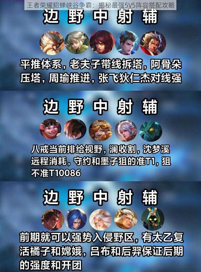 王者荣耀貂蝉峡谷争霸:揭秘最强5V5阵容搭配攻略