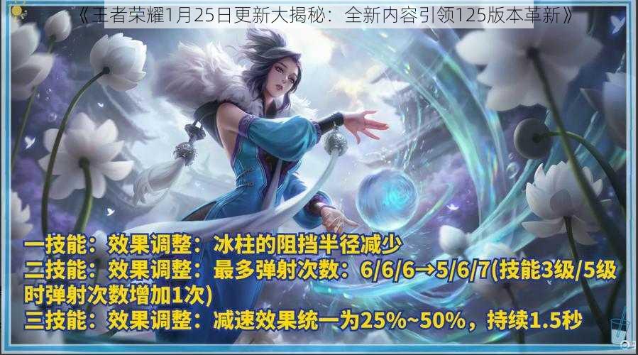 《王者荣耀1月25日更新大揭秘:全新内容引领125版本革新》