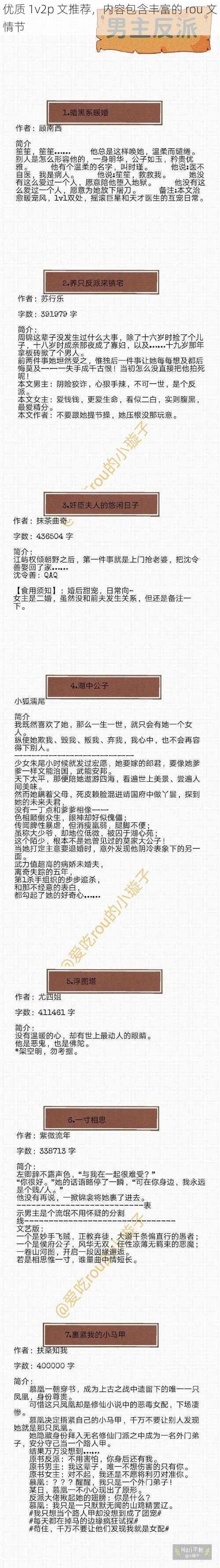优质 1v2p 文推荐,内容包含丰富的 rou 文情节
