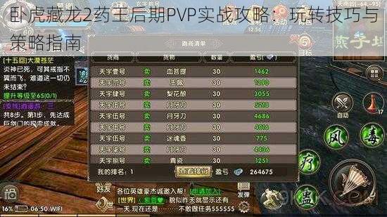 卧虎藏龙2药王后期PVP实战攻略:玩转技巧与策略指南