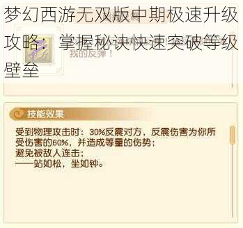 梦幻西游无双版中期极速升级攻略:掌握秘诀快速突破等级壁垒