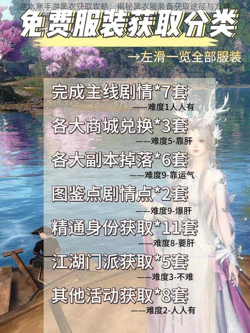 逆水寒手游黑衣获取攻略:揭秘黑衣服装备获取途径与方式