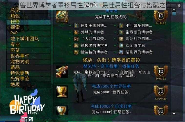 魔兽世界博学者罩衫属性解析:最佳属性组合与搭配之道